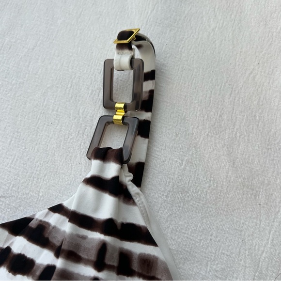 LA BLANCA Women's Twisted Bamboo Tummy-Control One-Piece Swimsuit Size 12 - Picture 7 of 7